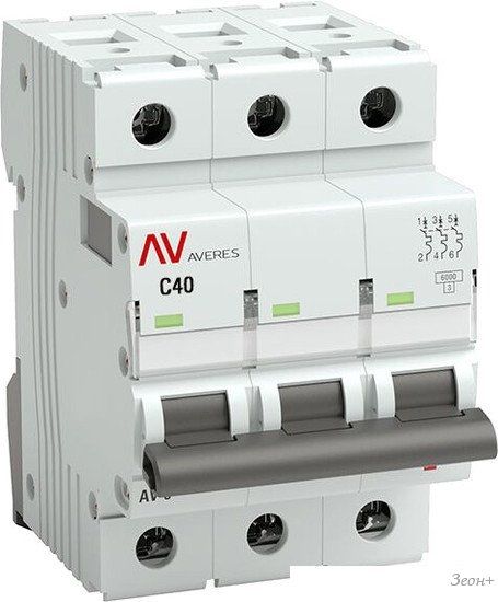 Выключатель автоматический EKF Averes AV-6 3P 40A (C) 6kA mcb6-3-40C-av