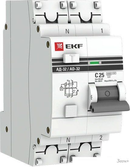 Дифференциальный автомат EKF АД-32-25А-30мА PROxima DA32-25-30-pro