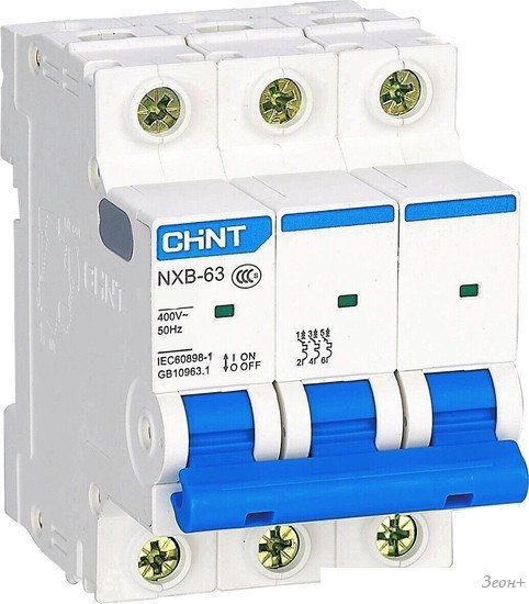 Выключатель автоматический Chint NXB-63 3P 50A 6кА C
