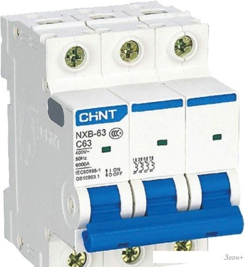 Выключатель автоматический Chint NXB-63S 4P 32A 4.5кА C 296908