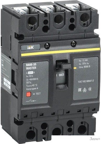 Выключатель автоматический IEK ВА 88-35 3п 200А 35кА SVA30-3-0200-02