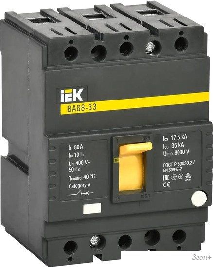 Выключатель автоматический IEK ВА 88-33 3п 80А 35кА SVA20-3-0080