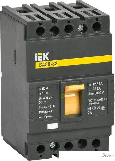 Выключатель автоматический IEK ВА 88-32 3п 50А 25кА С SVA10-3-0050