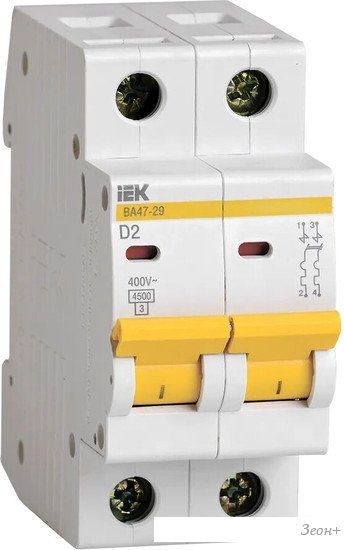 Выключатель автоматический IEK ВА 47-29 2п 2А D MVA20-2-002-D