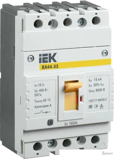 Выключатель автоматический IEK ВА 44-33 3P 160A 15kA SVA4410-3-0160