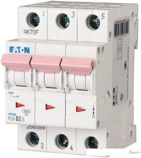 Выключатель автоматический Eaton PL6 3P 2А C 6кА 3M 286596