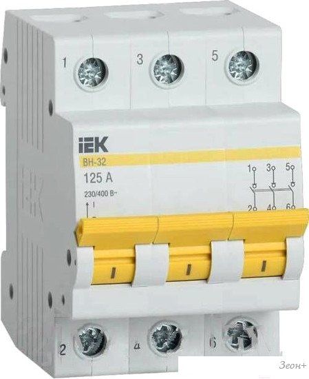 Выключатель нагрузки IEK ВН-32 3Р 125А MNV10-3-125 (мини-рубильник)