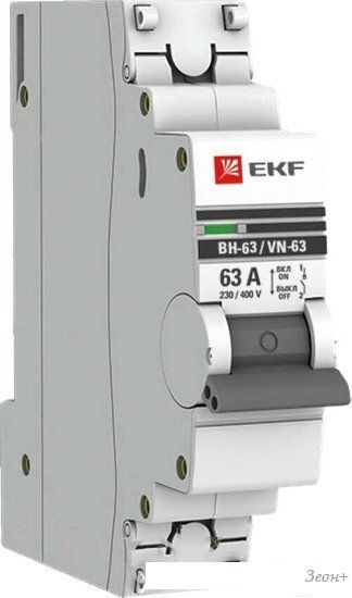 Выключатель нагрузки EKF PROxima ВН-63 1р 63А sl63-1-63-pro