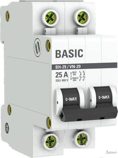 Выключатель нагрузки EKF Basic 2P 25А ВН-29 SL29-2-25-bas