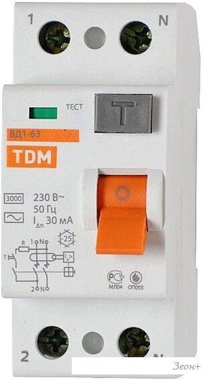 Устройство защитного отключения TDM Electric ВД1-63-2Р-40А-30мА SQ0203-0013