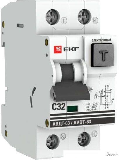 Дифференциальный автомат EKF PROxima АВДТ-63 32А 30мА DA63-32-30e
