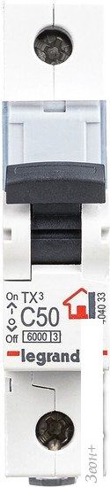 Выключатель автоматический Legrand TX3 1P C 50A 6кА 1M 404033