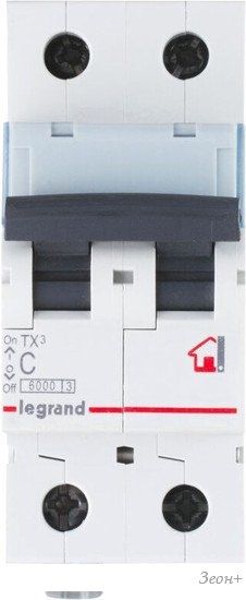 Выключатель автоматический Legrand TX3 2P C 63A 10kA 2M 403936