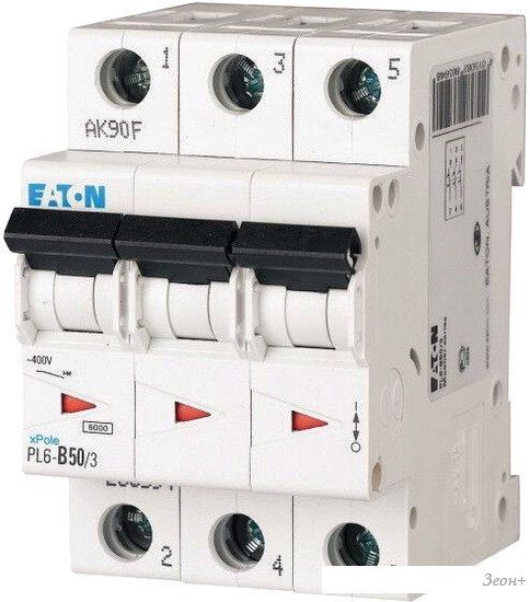 Выключатель автоматический Eaton PL6 3P 50А C 6кА 3M 286606
