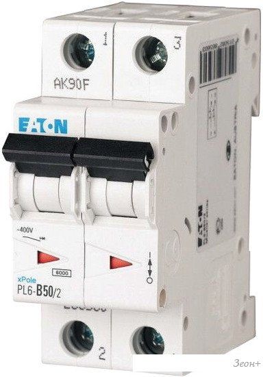 Выключатель автоматический Eaton PL6 2P 50А С 6кА 2M 286572