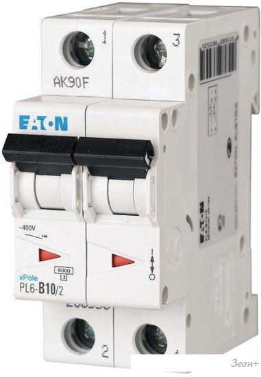 Выключатель автоматический Eaton PL6 2P 10А С 6кА 2M 286565