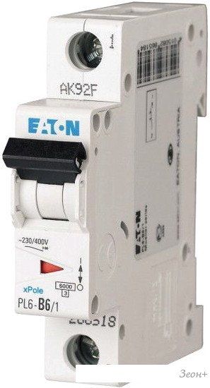 Выключатель автоматический Eaton PL6 1P 6А С 6кА 1M 286530