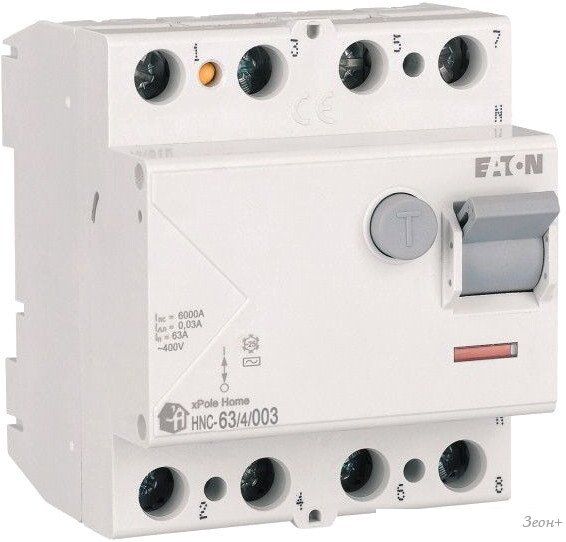Устройство защитного отключения Eaton HNC-634003 4Р 63А 6кА 30мА АС 4М 194695