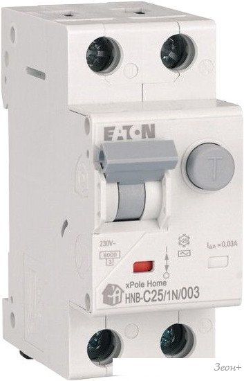 Дифференциальный автомат Eaton HNB-C251N003 1P+N 25А С 6кА 30мА АС 2М 195129