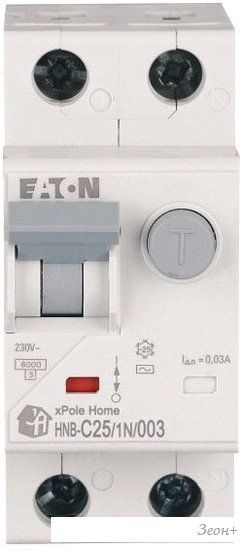 Дифференциальный автомат Eaton HNB-C251N003 1P+N 25А С 6кА 30мА АС 2М 195129