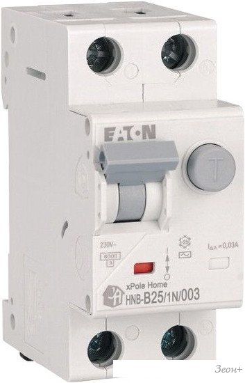 Дифференциальный автомат Eaton HNB-B251N003 1P+N 25А В 6кА 30мА АС 2М 195123