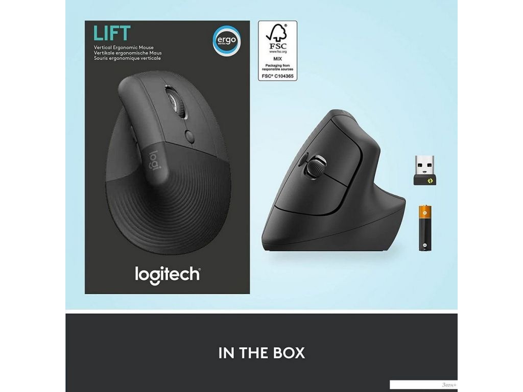 Вертикальная мышь Logitech Lift (графит)