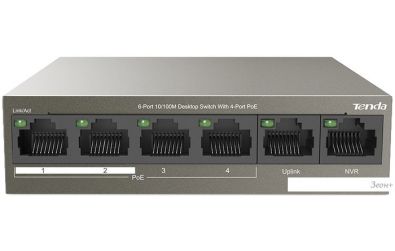Неуправляемый коммутатор Tenda TEF1106P-4-63W