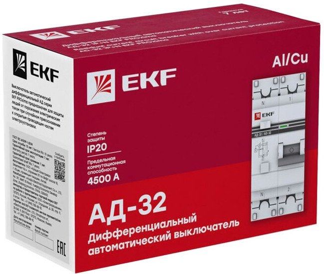 Дифференциальный автомат EKF АД-32-16А-30мА PROxima DA32-16-30-pro