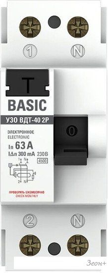 Устройство защитного отключения EKF Basic elcb-2-63-300e-sim