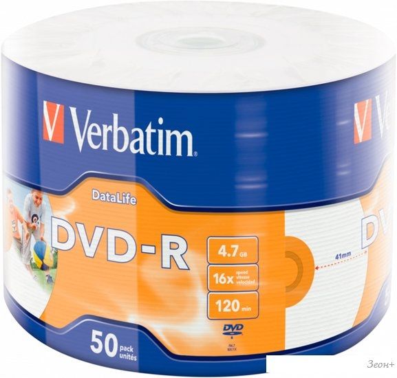 DVD-R диск Verbatim 4.7Gb 16x 43793 (50 шт)