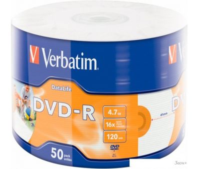 DVD-R диск Verbatim 4.7Gb 16x 43793 (50 шт)