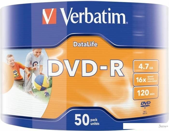 DVD-R диск Verbatim 4.7Gb 16x 43793 (50 шт)