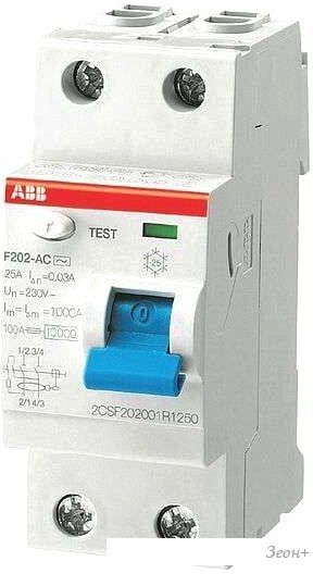 Устройство защитного отключения ABB F202 2P 63A 30mA 6kА 2М 2CSF202001R1630
