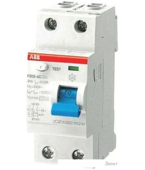 Устройство защитного отключения ABB F202 2P 63A 30mA 6kА 2М 2CSF202001R1630
