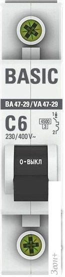 Выключатель автоматический EKF ВА 47-29 1P 6А (С) 4.5кА mcb4729-1-06C