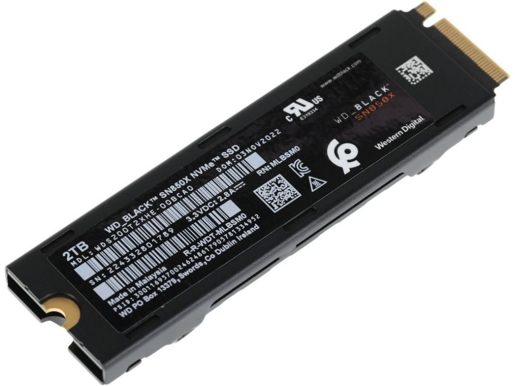 SSD WD Black SN850X NVMe Heatsink 2TB WDS200T2XHE