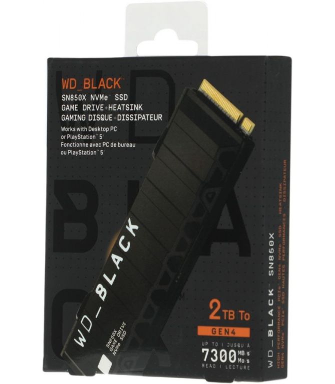 SSD WD Black SN850X NVMe Heatsink 2TB WDS200T2XHE