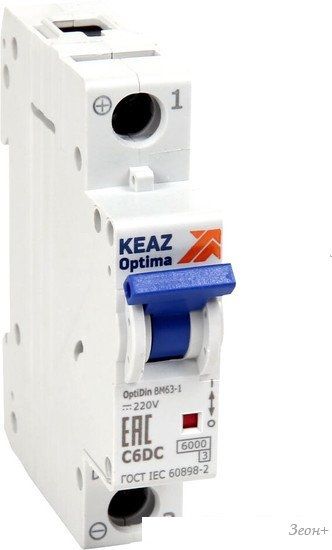 Выключатель автоматический КЭАЗ 1P C 10А OptiDin BM63-1C10-DC-УХЛ3 261157