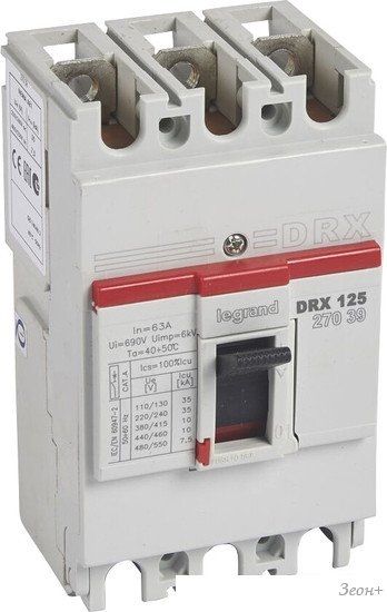 Выключатель автоматический Legrand DRX 12563A 3P 10kA 27039