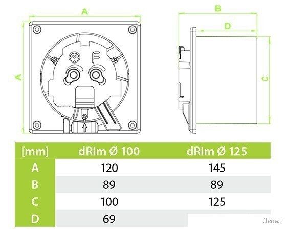Осевой вентилятор airRoxy dRim 100PS-C159