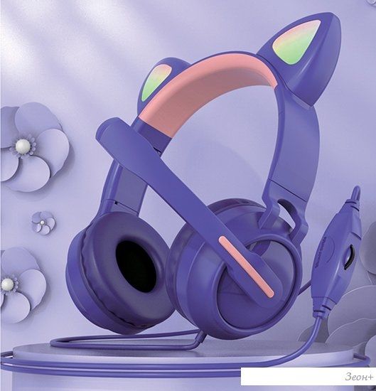 Наушники QUMO Game Cat (фиолетовый)