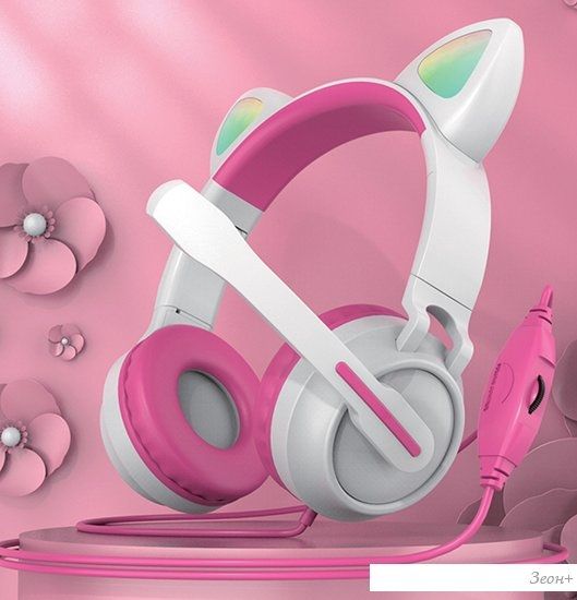 Наушники QUMO Game Cat (белый/розовый)