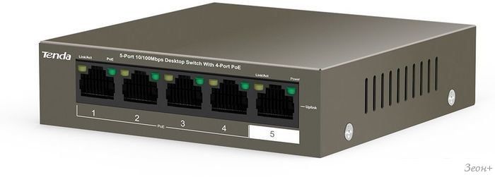 Неуправляемый коммутатор Tenda TEF1105P-4-63W