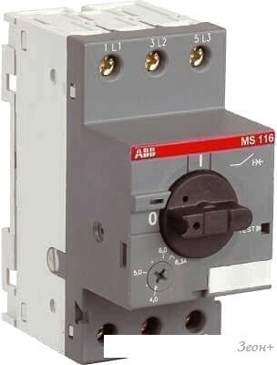 Выключатель автоматический ABB MS116-10.0 10А 4кВт 50кА 1SAM250000R1010