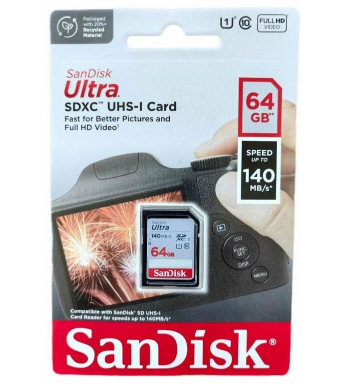 Карта памяти SanDisk Ultra SDXC SDSDUNB-064G-GN6IN 64GB