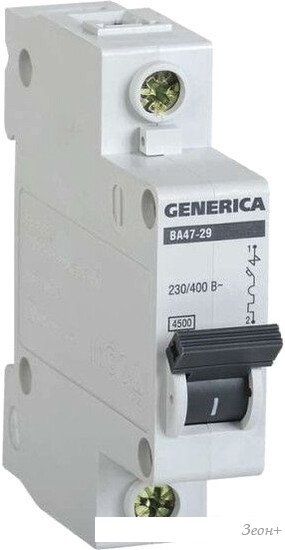 Generica ВА 47-29 1Р 63А 4.5кА MVA25-1-063-C