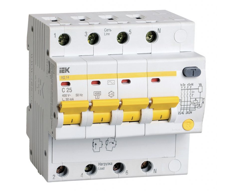 Дифференциальный автомат IEK MAD10-4-025-C-030