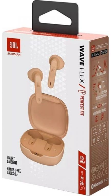 Наушники JBL Wave Flex (бежевый)