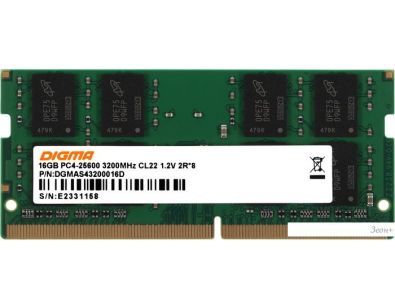   Digma 16 DDR4 SODIMM 3200  DGMAS43200016D