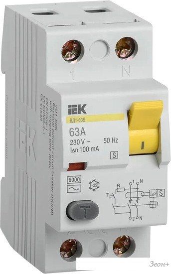 Устройство защитного отключения IEK ВД1-63 63А 100мА тип ACS 2п MDV12-2-063-100